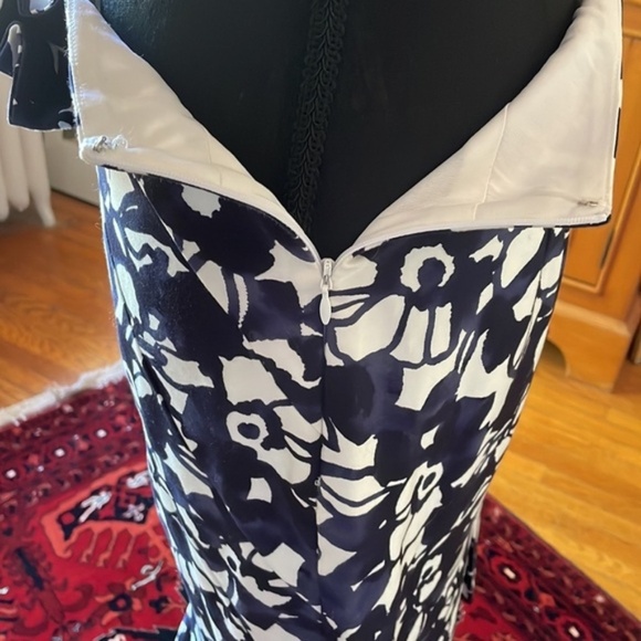 Anthropologie Eva Franco Pencil Skirt Statement Bow Blue/White NWT Offer Welcome - Picture 10 of 11